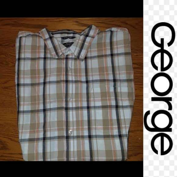 George Other - 4/$15 Size XL relaxed short-sleeve plaid shirt